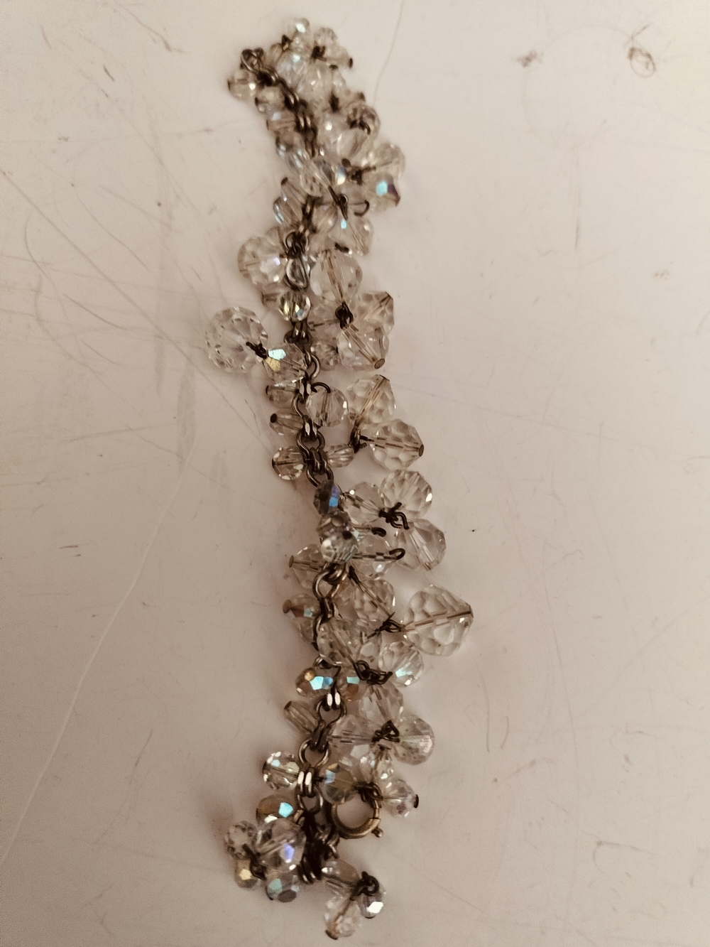 Crystal Bead Cluster Bracelet - Clear